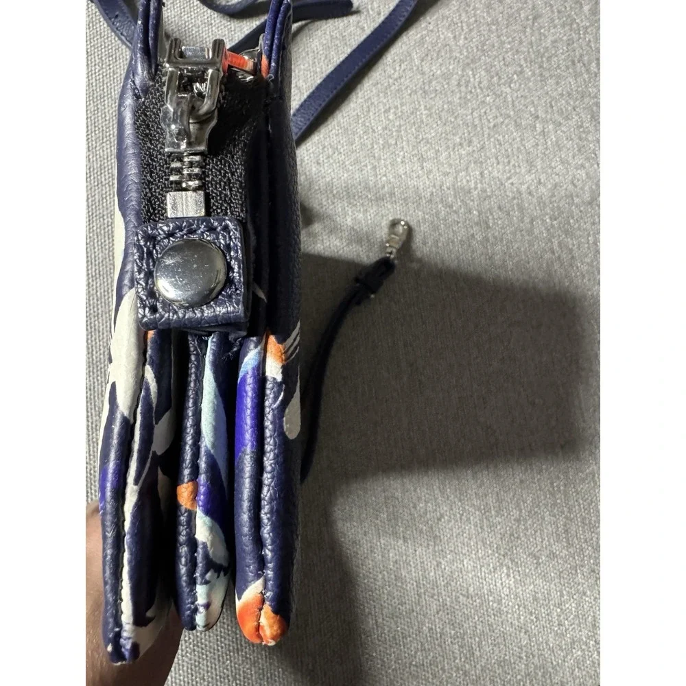 Vince Camino Cami Handbag Navy Blue And Orange Floral Crossbody Or Wristlet